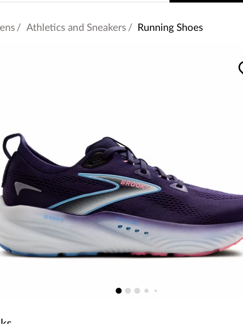 Brooks Women's Glycerin GTS 22 Running Shoes - Navy blue with purple and pink - Picture 2 of 5